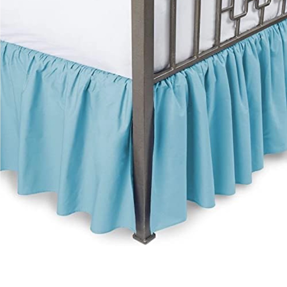 Gathered split-corner full size Bed Skirt
